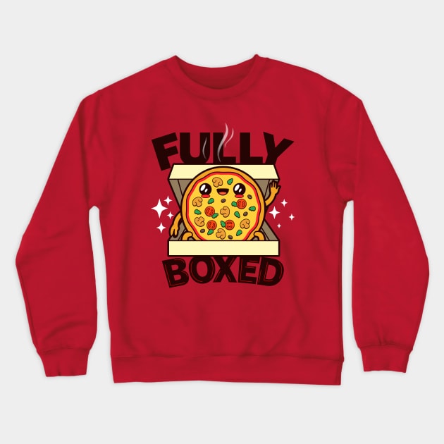 Funny Original Cute Kawaii Pizza Off the Box Gift For Pizza Lovers Crewneck Sweatshirt by Originals By Boggs